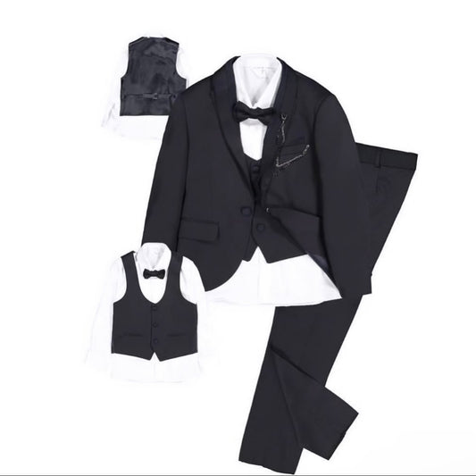 Boys Black and White Suit