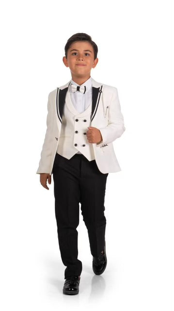 Boys Black and White Suit